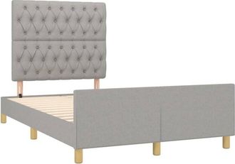 vidaXL Vidaxl - Estructura De Cama Sin Colch&oacute;n Tela Gris Claro 120x190 Cm