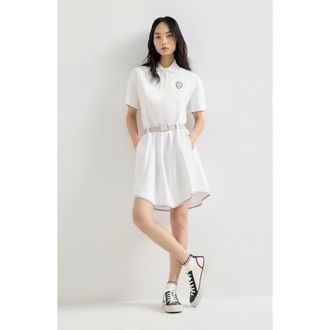 Brunello Cucinelli Couture interlock mini dress with logo in White at Nordstrom, Size 3X-Large Eu