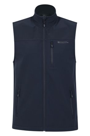 Mountain Warehouse Grasmere Mens Gilet - Lightweight Body Warmer, Water Resistant Jacket, Breathable Running Vest, Pockets - For Spring Summer, Cycling & Hiking Dark Blu