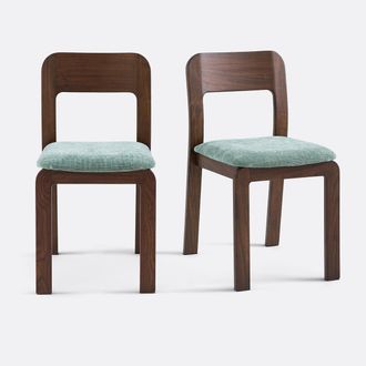 La Redoute Interieurs Set van 2 massief olm gestoffeerde stoelen Talet