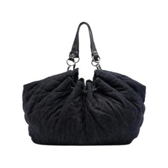 Chanel Pre-owned Stretch Spirit Cabas Tote Bag - Dames - Pre-owned - Blauw - Maat: ONE Size Denim