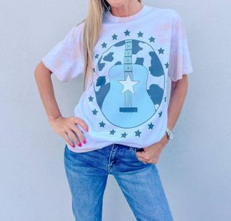 Recycled Karma Songs About You Tie Dye Tee In Bamboo Tie Dye (Light Brown)