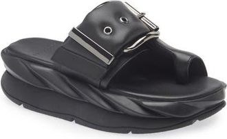 4CCCCees Mellow Glow Toe Loop Platform Sandal in Gun Metal at Nordstrom, Size 8.5Us