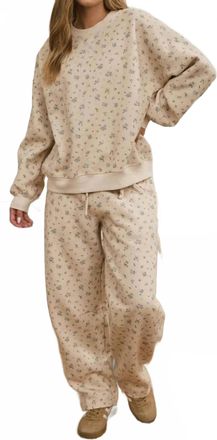 Blu Pepper Ditsy Boxy Crew Neck Sweatshirt In Floral