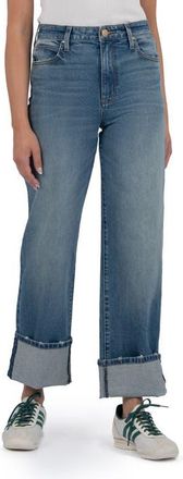 Kut from the Kloth Sienna Cuffed High Waist Wide Leg Jeans in Cuddle at Nordstrom, Size 12