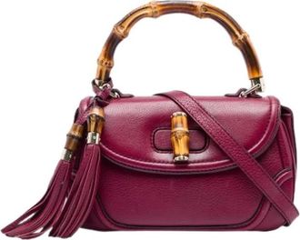 Gucci Pre-owned New Bamboo Satchel - Dames - Vintage Handtas - Rood - ONE Size - Leer - Vintage