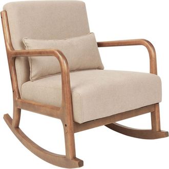 Beliani Rocking Chair SKOVDE Fabric Beige