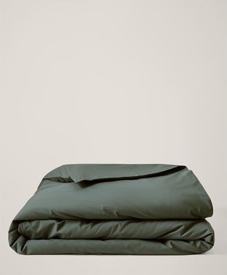 Pact Organic Cool-Air Percale Duvet Cover in Castor Green at Nordstrom, Size Twin