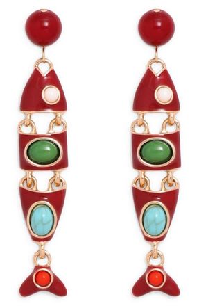 Petit Moments Gwenna Fish Drop Earrings in Red at Nordstrom