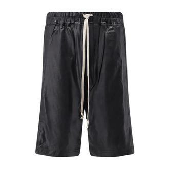 Rick Owens Long Shorts, male, Black, Size: XL Wide Pusher Shorts