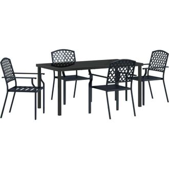 vidaXL Conjunto De Comedor De Jard&iacute;n 5 Pcs Antracita Acero Vidaxl
