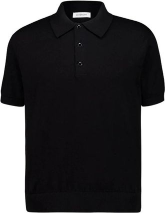 Givenchy Gebreid poloshirt - Heren - Polos - Zwart - M - Katoen - Tops