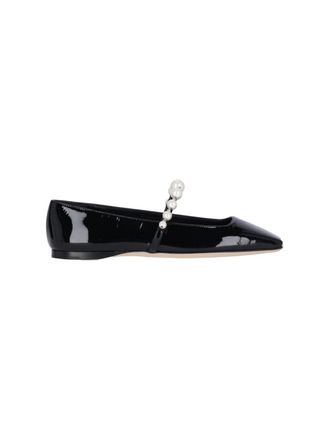 Jimmy Choo London Ade Square-Toe Ballerinas - Black