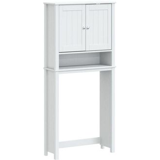 vidaXL Mobile per Lavatrice berg Bianco 76x27x164,5cm Legno Massello - Vidaxl