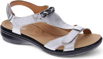 Revere Comfort Shoes Womens Santa Clara Sandal In Silver Pebble