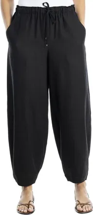 Max Studio Drawstring Linen-Blend Lantern Pant