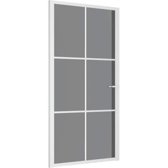 vidaXL Vidaxl - Puerta Interior Vidrio Egs Y Aluminio Blanco 102,5x201,5 Cm