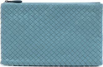 Bottega Veneta Blue Nappa Intrecciato Clutch