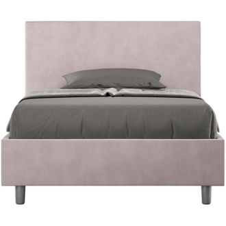 ITYhome Letto una piazza e mezza rivestito in Microfibra - adele - Tipologia Letto: Senza Rete - Colore: Glicine - Dimensione Rete: 120x210