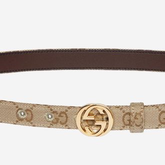 Gucci Womens Belt With Cross Buckle Multicolour Fabric
