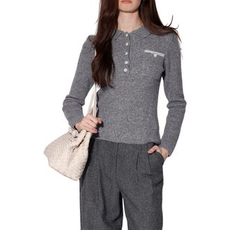 Walter Baker Barry Polo Sweater in Heather Grey at Nordstrom Rack, Size X-Small