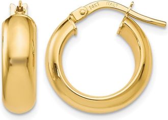 Diamond2Deal 14K Yellow Gold Polished Huggie Hoop Earrings