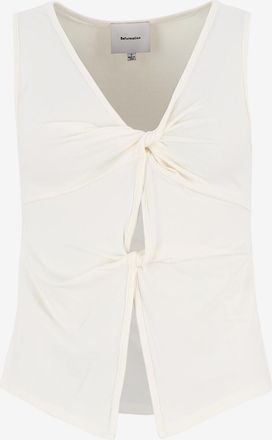 Reformation Geknotetes Stricktop mit Ausschnitten Tefi Fior Di Latte