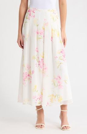 Vince Camuto Floral Maxi Skirt in Lemon Cream at Nordstrom, Size X-Large P