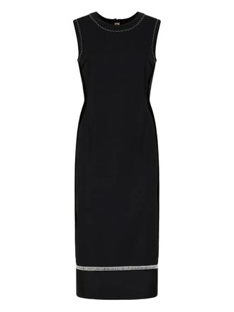 Marni Mouwloze midi-jurk met gestikt detail - Zwart