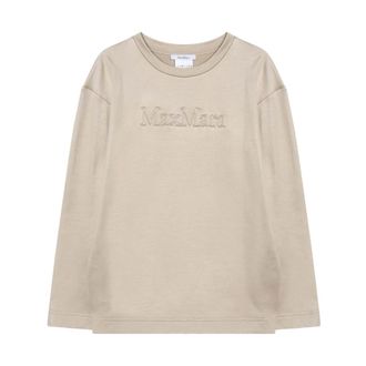Max Mara Felpa Girocollo Pure - female - Max Mara - Long Sleeve T-Shirts - Brown - XS - Tops