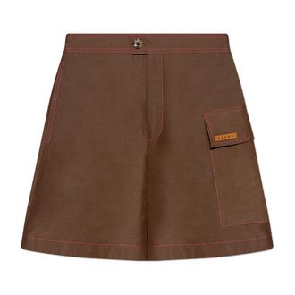 Marni Casual Shorts, female, Brown, Size: 2XS Logo Shorts