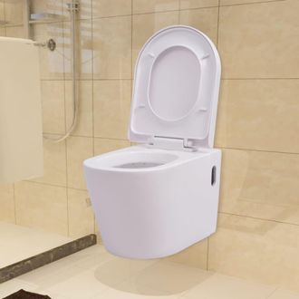 vidaXL Inodoro De Montaje En Pared De Cer&aacute;mica Blanco Vidaxl
