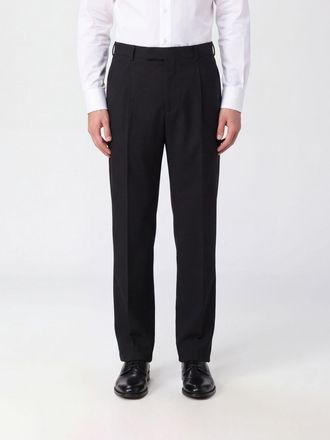 Pantaloni Torino Pleated Straight-Leg Wool Trousers with Off-Centre Closure