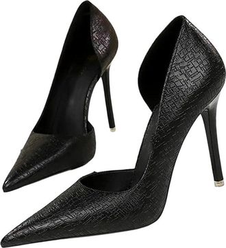 Generic Women Pointed Toe High Heel Pumps Summer Side Hollow Out Party Elegant High Heels Shoes Black