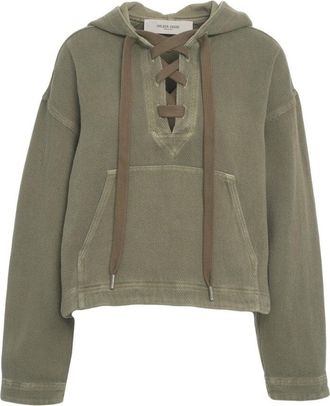 Golden Goose Hooded Sweatshirt With Lace-Up Detail
