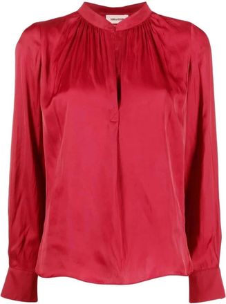 Zadig&Voltaire Camicia Tink in raso - - Blouses & Shirts - Donna - Rosso - S