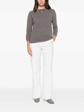 Fabiana Filippi Fine-Knit Shimmer Wool Sweater - Grey