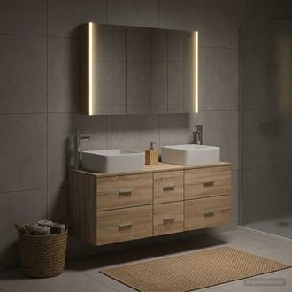 vidaXL Vidaxl Set Di Mobili Per Il Bagno 4 Pz Rovere Sonoma