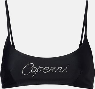 Coperni Logo crystal-embellished bikini top
