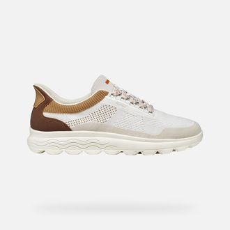 Geox Scarpe Spherica Plus Uomo Bianco Latte/marrone