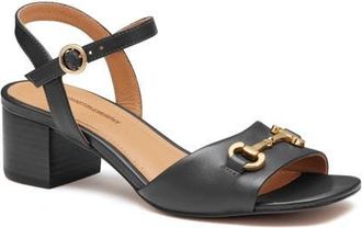 Johnston & Murphy Edith Ankle Strap Sandal in Black Glove Leather at Nordstrom, Size 6.5