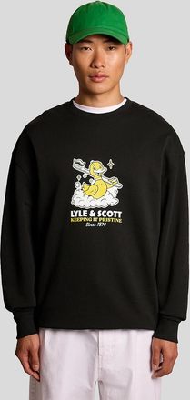 Lyle & Scott Lyle And Scott Mens Chest Print Graphic Sweatshirt - Black - Size: 36