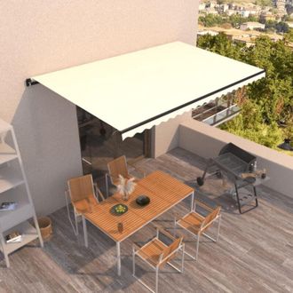 vidaXL Toldo Retr&aacute;ctil Manual Color Crema 500x300 Cm Vidaxl