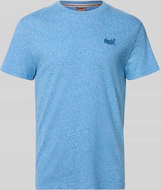 Superdry Regular Fit T-Shirt mit Logo-Stitching in Jeansblau, Gr&ouml;&szlig;e XXL