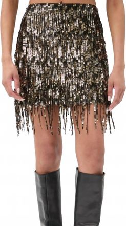 Trina Turk Rico Skirt In Black Gold Sparkle