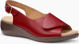 Hotter Womens Olivia Womens Peep Toe Low Wedges - Red - Size: 6.5