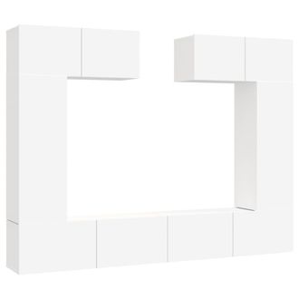 vidaXL Set De Muebles Para Tv 6 Piezas Madera Contrachapada Blanco Vidaxl