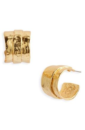 Karine Sultan Parchment Textured Hoop Earrings in Gold at Nordstrom