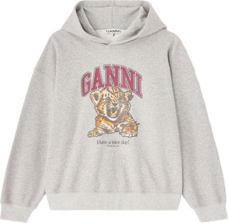 Ganni Womens Margot Kitty Organic Cotton Hoodie