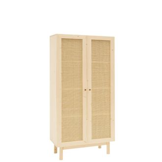 Deco Wood Armario de madera maciza en acabado natural 80x180cm